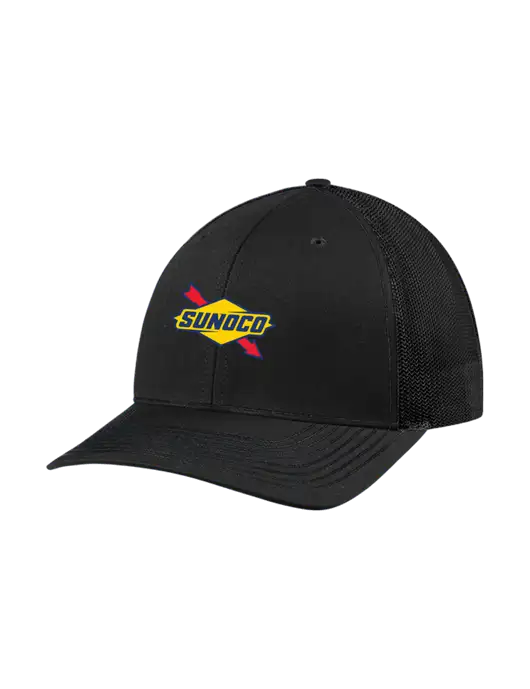 Richardson Adjustable Snapback Original 112 Trucker Cap Black w/Black Mesh w/Sunoco Logo