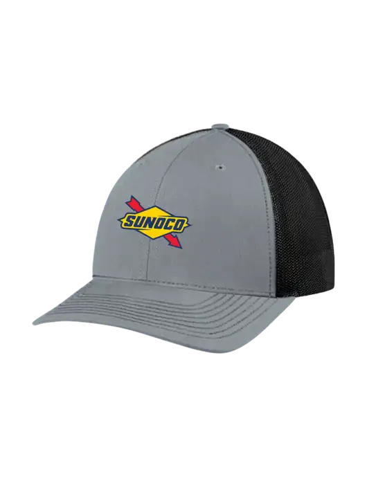 Richardson Adjustable Snapback Original 112 Trucker Cap Heather Grey w/Black Mesh w/Sunoco Logo