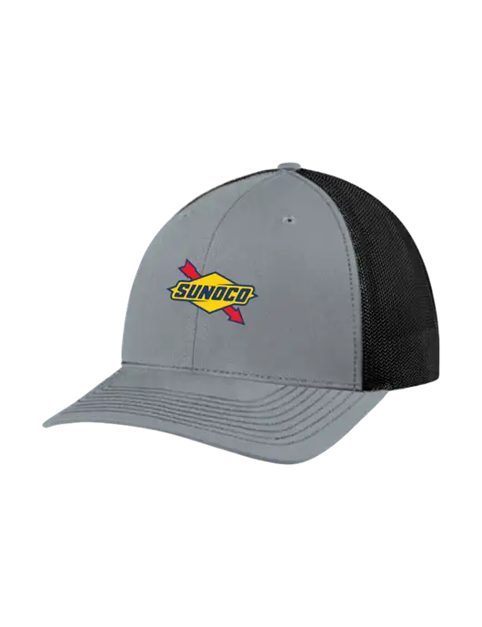 Richardson Adjustable Snapback Original 112 Trucker Cap Heather Grey w/Black Mesh w/Sunoco Logo