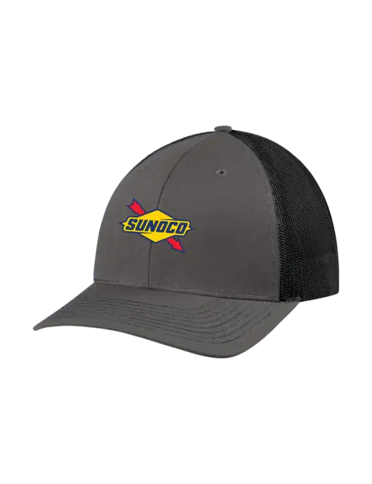 Richardson Adjustable Snapback Original 112 Trucker Cap Dark Grey w/Black Mesh w/Sunoco Logo