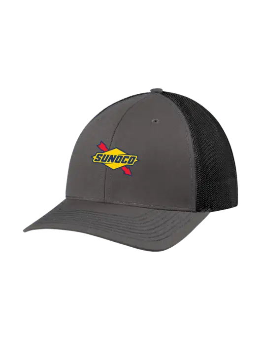 Richardson Adjustable Snapback Original 112 Trucker Cap Dark Grey w/Black Mesh w/Sunoco Logo