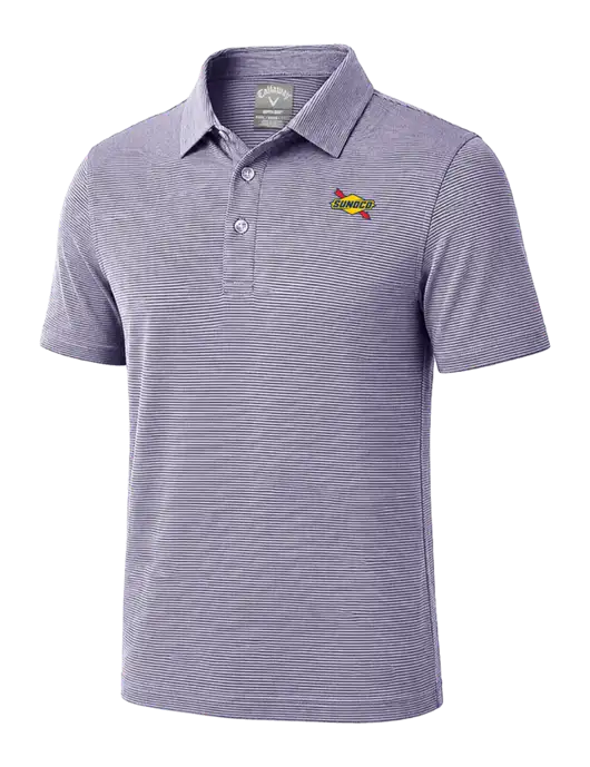 Callaway Navy Fine Line Stripe Polo w/Sunoco Logo