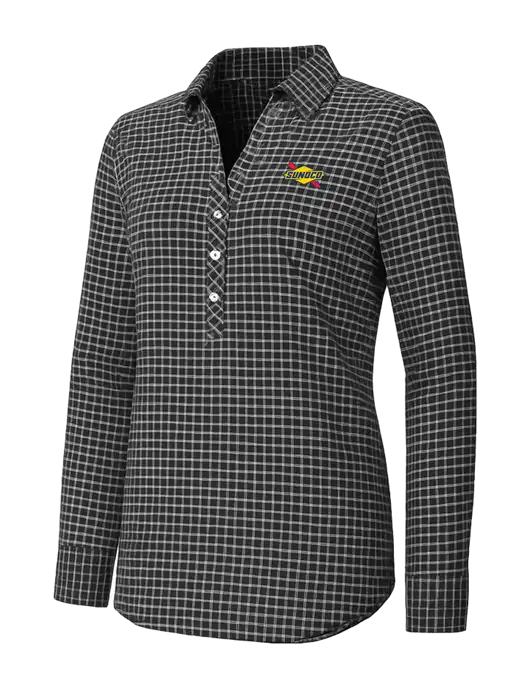 Womens Dark Grey/White City Stretch Shirt w/Sunoco Logo