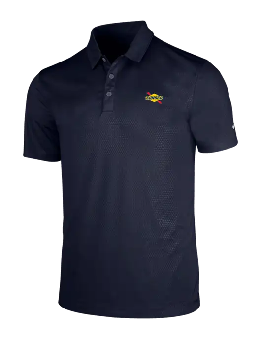 NIKE Dark Navy Dri-Fit Embossed Tri-Blade Polo w/Sunoco Logo