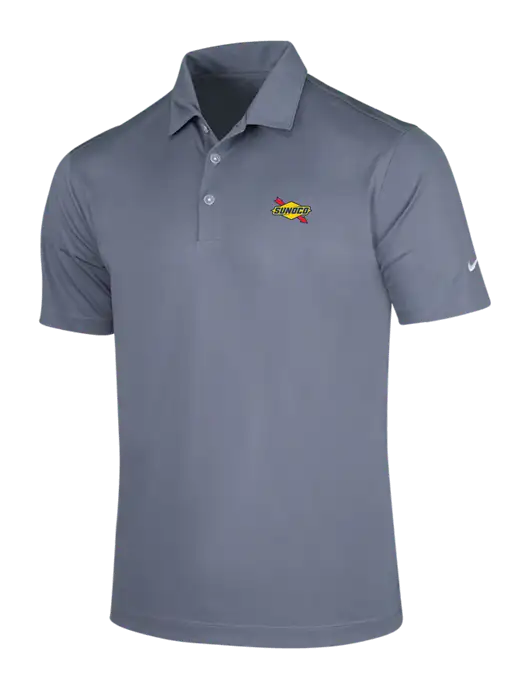 NIKE Medium Grey Dri-Fit Vertical Mesh Polo w/Sunoco Logo