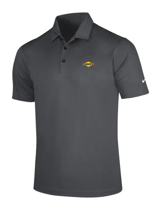 NIKE Dark Grey Dri-Fit Vertical Mesh Polo w/Sunoco Logo