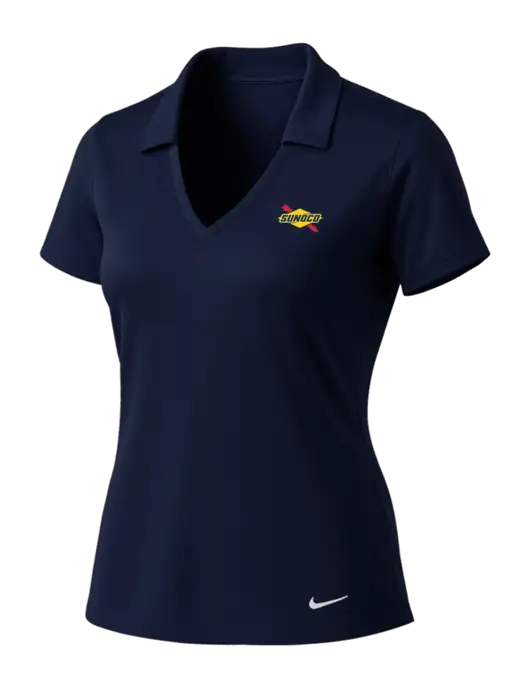 NIKE Dark Navy Womens Dri-Fit Vertical Mesh Polo w/Sunoco Logo