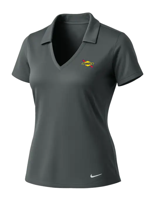 NIKE Dark Grey Womens Dri-Fit Vertical Mesh Polo w/Sunoco Logo