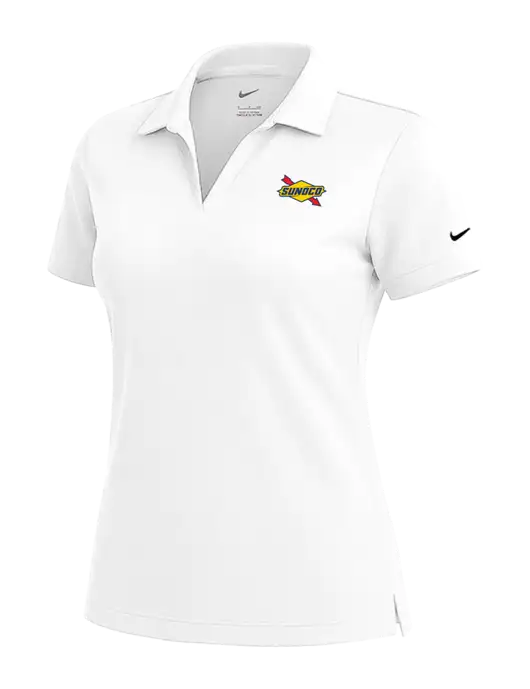 NIKE White Womens Dri-Fit Micro Pique Polo w/Sunoco Logo