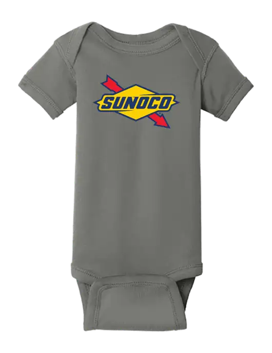 Rabbit Skins Charcoal Infant Short Sleeve Baby Rib Bodysuit w/Sunoco Logo