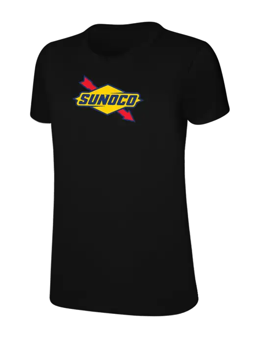 Womens Ring Spun Jet Black 4.5 oz T-Shirt w/Sunoco Logo