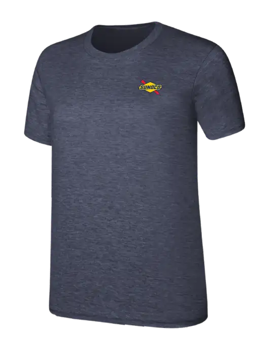 Womens Ring Spun Heather Navy 4.5 oz T-Shirt w/Sunoco Logo