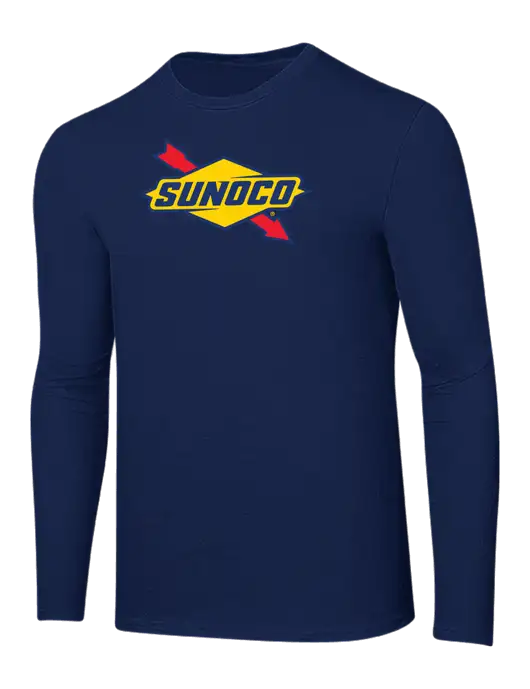 Ring Spun Navy 4.5 oz Long Sleeve T-Shirt w/Sunoco Logo