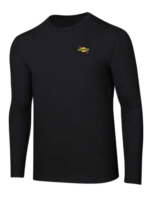 Ring Spun Jet Black 4.5 oz Long Sleeve T-Shirt w/Sunoco Logo