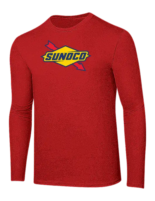 Ring Spun Dark Red 4.5 oz Long Sleeve T-Shirt w/Sunoco Logo