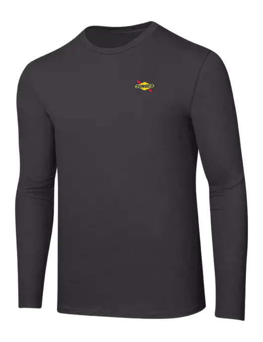 Ring Spun Charcoal 4.5 oz Long Sleeve T-Shirt w/Sunoco Logo