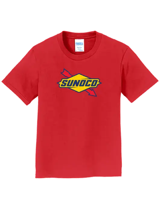 Youth Ring Spun Bright Red 4.5 oz T-Shirt w/Sunoco Logo