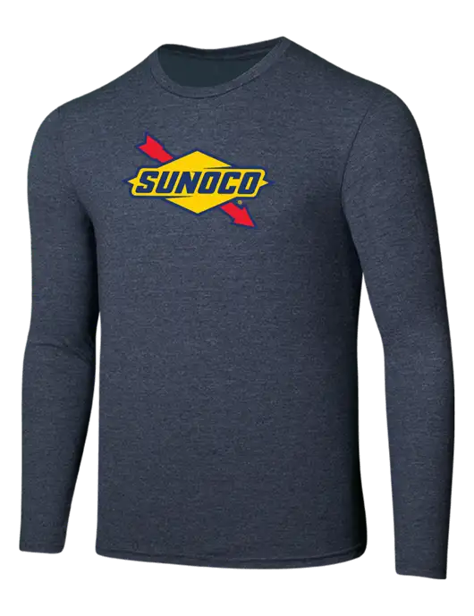Seriously Soft Heathered Navy Long Sleeve T-Shirt w/Sunoco Logo
