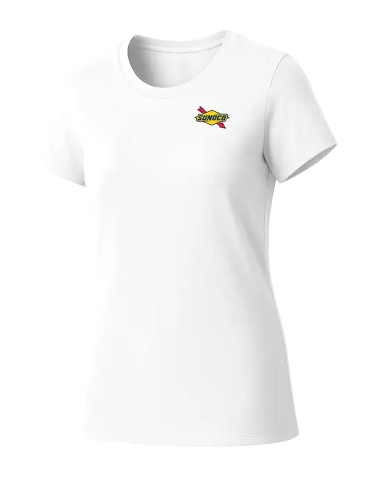 Womens Seriously Soft White T-Shirt w/Sunoco Logo