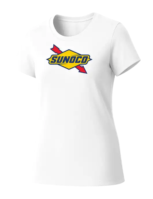 Womens Seriously Soft White T-Shirt w/Sunoco Logo