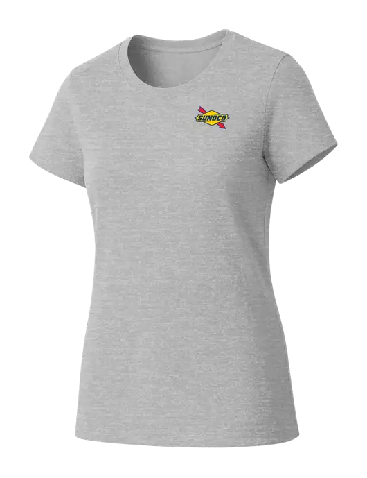 Womens Seriously Soft Light Heathered Grey T-Shirt w/Sunoco Logo