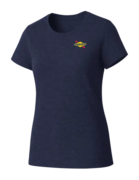 Womens Seriously Soft Heathered Navy T-Shirt w/Sunoco Logo