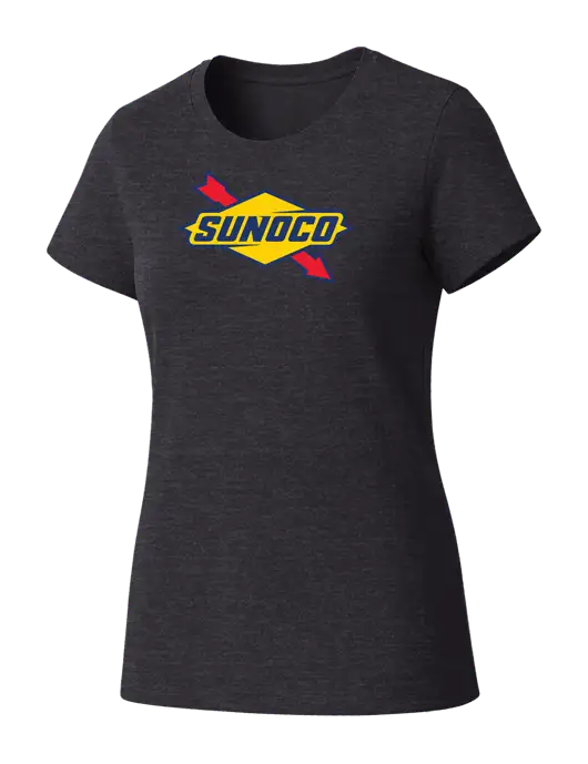 Womens Seriously Soft Heathered Charcoal T-Shirt w/Sunoco Logo