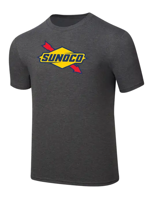 Simply Soft Heathered Charcoal 4.5oz  Poly/Combed Ring Spun Cotton T-Shirt w/Sunoco Logo