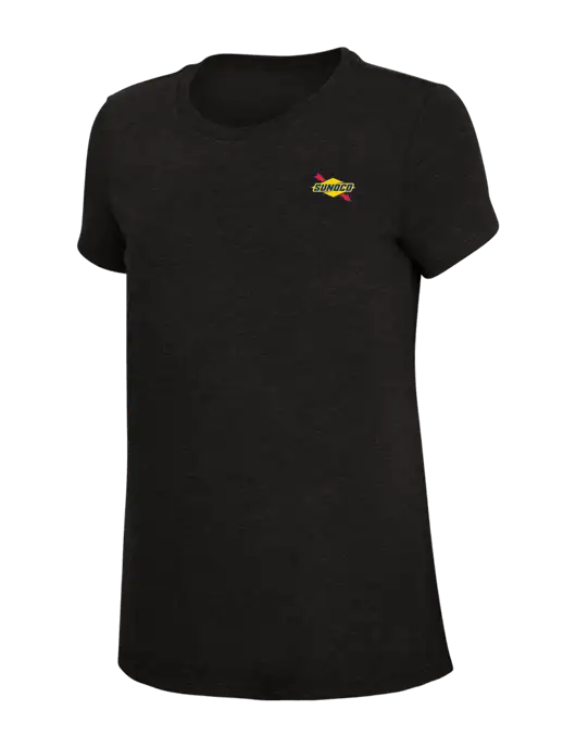 Womens Simply Soft Black 4.5oz Poly/Combed Ring Spun Cotton T-Shirt w/Sunoco Logo
