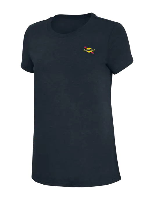 Womens Simply Soft Navy 4.5oz Poly/Combed Ring Spun Cotton T-Shirt w/Sunoco Logo