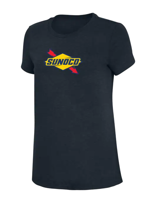 Womens Simply Soft Navy 4.5oz Poly/Combed Ring Spun Cotton T-Shirt w/Sunoco Logo