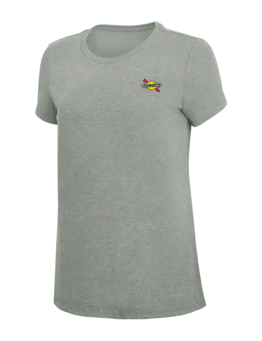 Womens Simply Soft Grey Frost 4.5oz  Poly/Combed Ring Spun Cotton T-Shirt w/Sunoco Logo