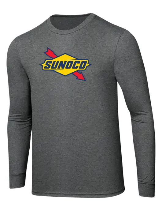 Simply Soft Long Sleeve Medium Grey Frost 4.5 oz, Poly/Combed Ring Spun Cotton T-Shirt w/Sunoco Logo