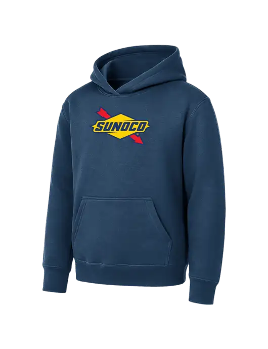 Youth Navy 7.8 oz Pullover Hooded Sweatshirt w/Sunoco Logo