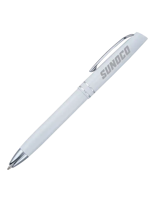 White Anguilla Black Ink Pen w/Sunoco Logo