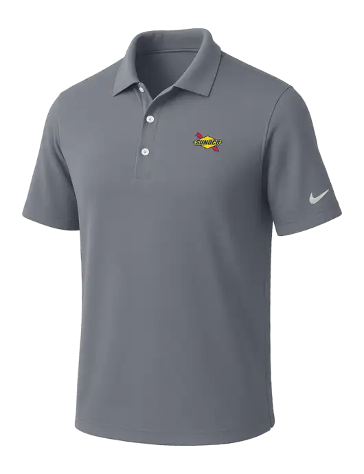 NIKE Medium Grey Dri-Fit Micro Pique Polo w/Sunoco Logo