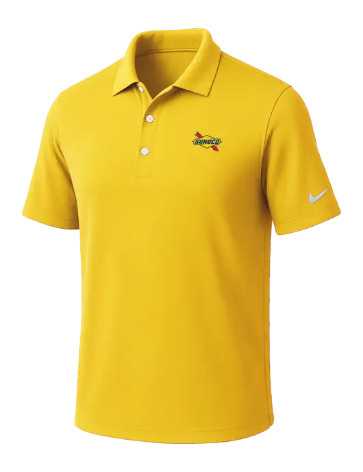 NIKE Yellow Gold Dri-Fit Micro Pique 2.0 Polo
 w/Sunoco Logo