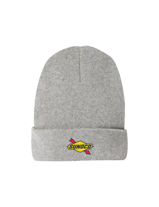 Recycled Light Heather Grey Beanie w/Sunoco Logo