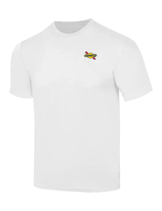 Simply Soft White 4.5oz  Poly/Combed Ring Spun Cotton T-Shirt w/Sunoco Logo