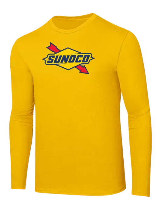 Ring Spun Yellow Gold 4.5 oz Long Sleeve T-Shirt
 w/Sunoco Logo