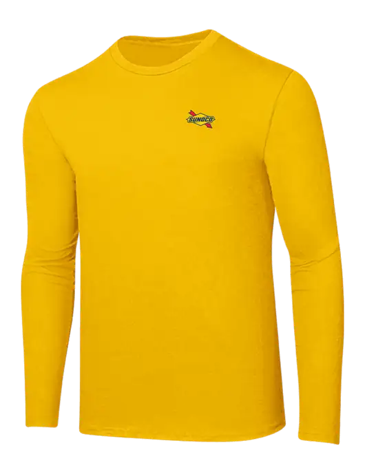 Ring Spun Yellow Gold 4.5 oz Long Sleeve T-Shirt
 w/Sunoco Logo