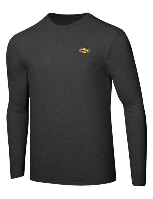 Ring Spun Dark Heather Grey 4.5 oz Long Sleeve T-Shirt w/Sunoco Logo
