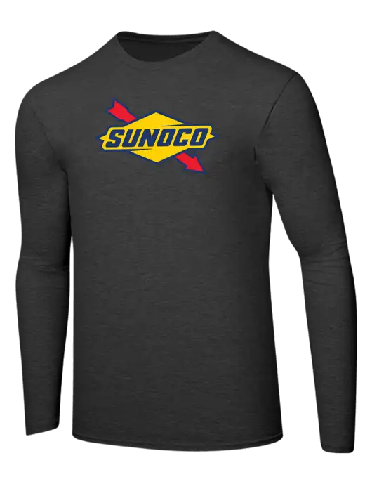 Ring Spun Dark Heather Grey 4.5 oz Long Sleeve T-Shirt w/Sunoco Logo