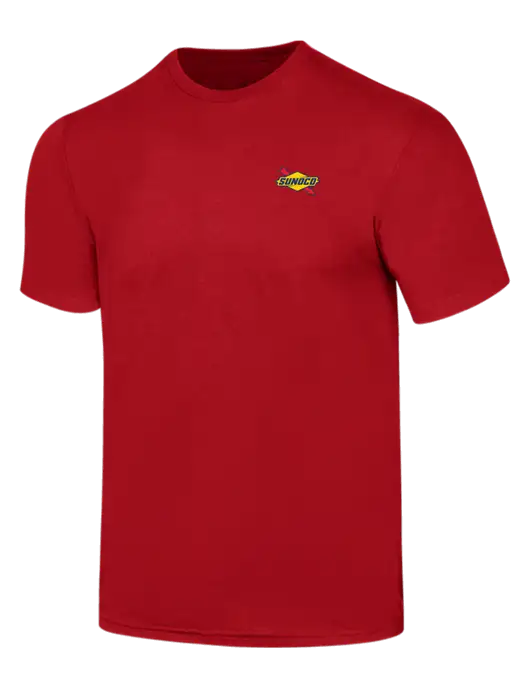 Simply Soft Red 4.5oz  Poly/Combed Ring Spun Cotton T-Shirt w/Sunoco Logo