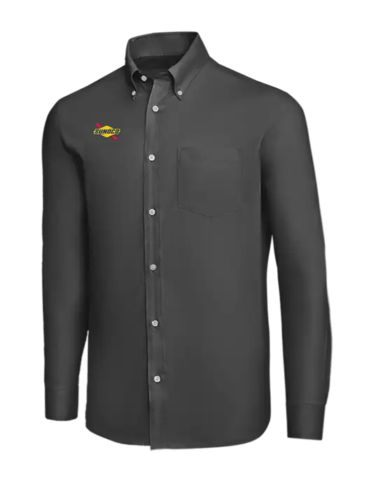 Brooks Brothers Dark Grey Wrinkle-Free Stretch Nailhead Shirt w/Sunoco Logo