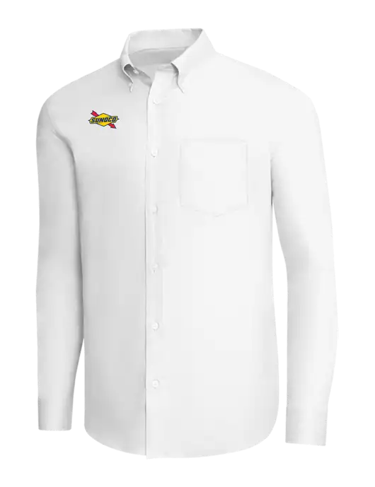 Brooks Brothers White Wrinkle-Free Stretch Pinpoint Shirt w/Sunoco Logo