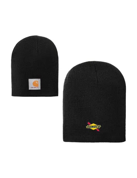 Carhartt Black Acrylic Knit Hat w/Sunoco Logo