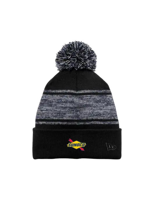 New Era Black/Navy Knit Chilled Pom Beanie w/Sunoco Logo