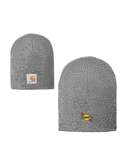 Carhartt Medium Grey Heather Acrylic Knit Hat w/Sunoco Logo