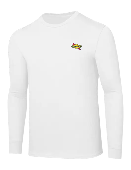 Core Blend White Long Sleeve Tee w/Sunoco Logo